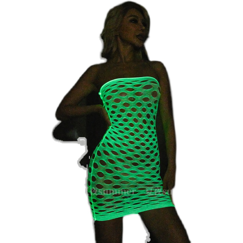 Bodystocking Fishnet - Bodystocking Jaring Bercahaya dalam Gelap Ukuran