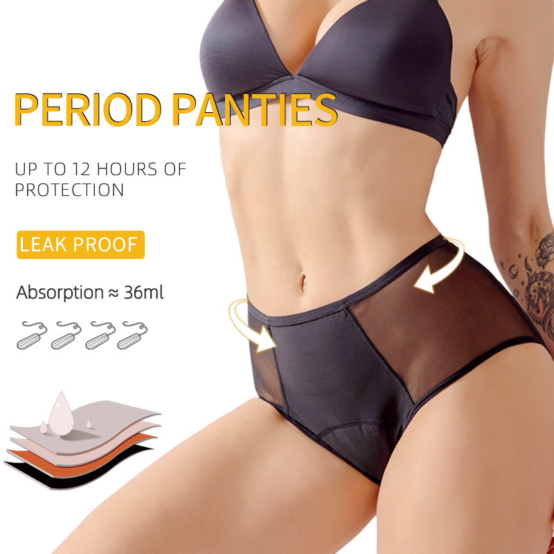 Period Panty Absorbent - Celana Dalam Wanita High-waisted Berenda 4