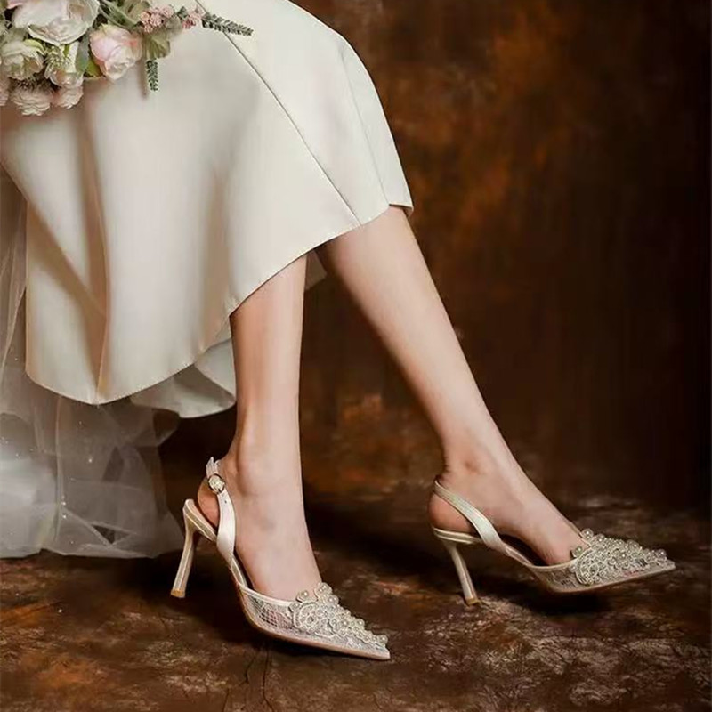 Sepatu Wanita Hak Tinggi Tipis - Slip Dress Satin ulasan dan harga